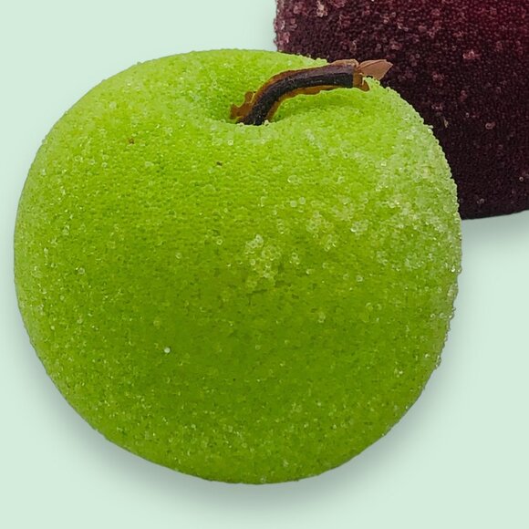 Lot of 10 Faux Sugared Fruit Apples Pears Red Green Yellow - Picture 12 of 12